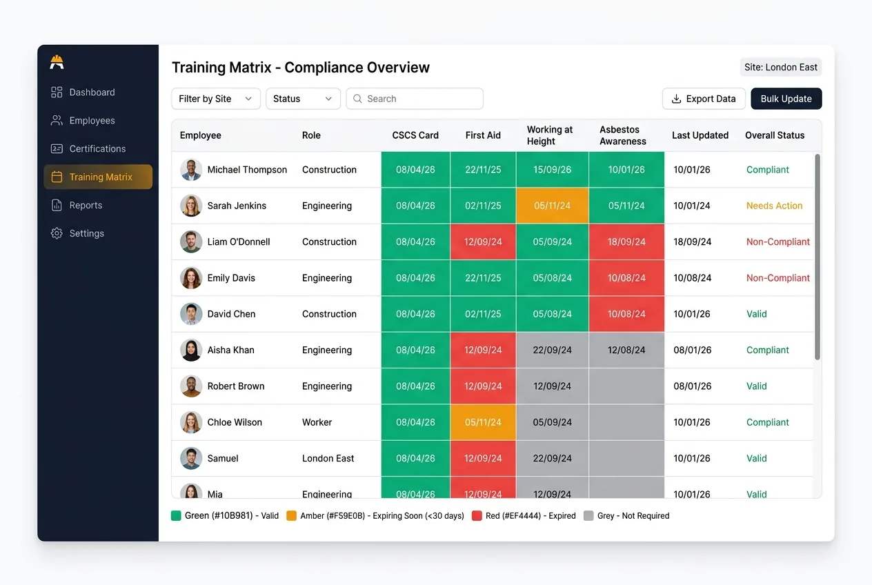 Training Matrix